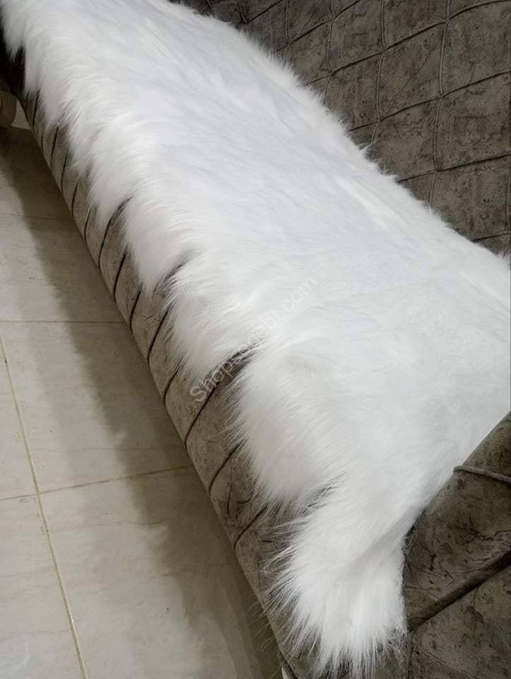 كفر انترية فرو مستورد من متاجر مصر Shops Egypt، 2 كنبة و2 كرسي، لون رصاصي، تصميم عصري مع برقع لامع كرستالي