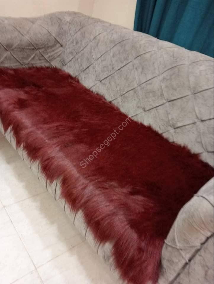 كفر انترية فرو مستورد من متاجر مصر Shops Egypt، 2 كنبة و2 كرسي، لون رصاصي، تصميم عصري مع برقع لامع كرستالي