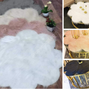 مفرش فرو دائري مقاس 80 سم من متاجر مصر (Shops Egypt) - فرو مستورد كثيف بألوان متعددة وتصميم دوائر أنيق