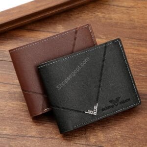 محفظة قصيرة للرجال بنمط البساطة ومتعددة الفتحات للبطاقات