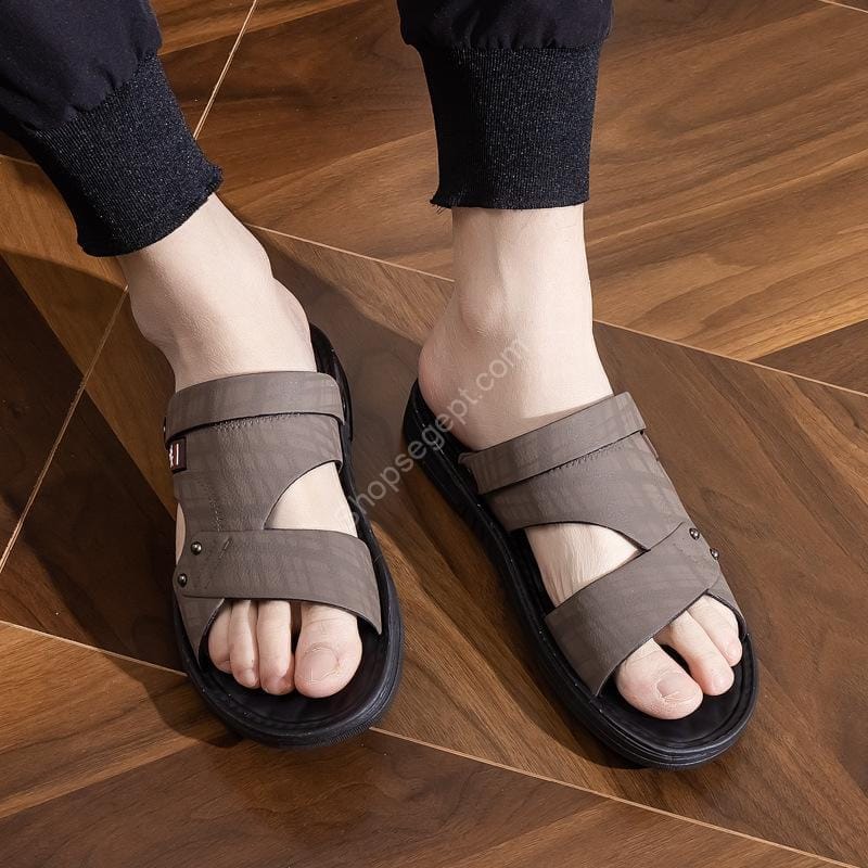 أحذية صندل مطاطية ناعمة مضادة للانزلاق ومقاومة للماء ومتينة للاستخدام المزدوج للرجال - الصورة 5