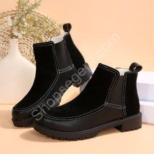 حذاء طويل للكاحل ذو نعل سميك، حذاء مارتن قصير للنساء - الصورة 6