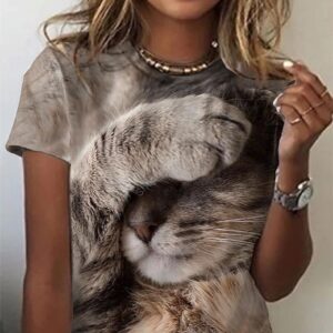 تى شيرت نسائى بطبعه قطه