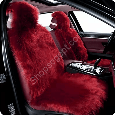 عراقة فرو كراسي السيارات باللون الأحمر
