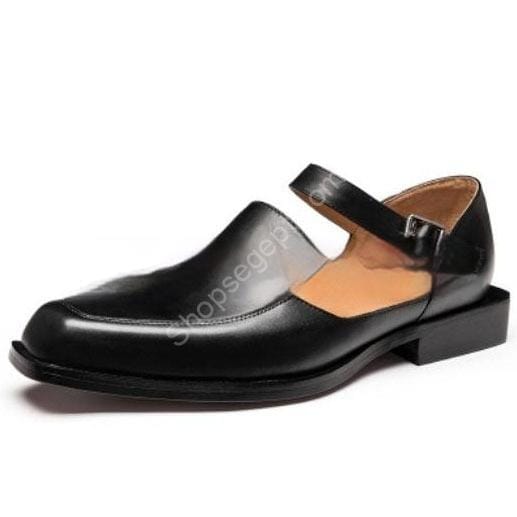 صنادل رجالية مجوفة قابلة للتنفس مقاس كبير برأس مربع - الصورة 4