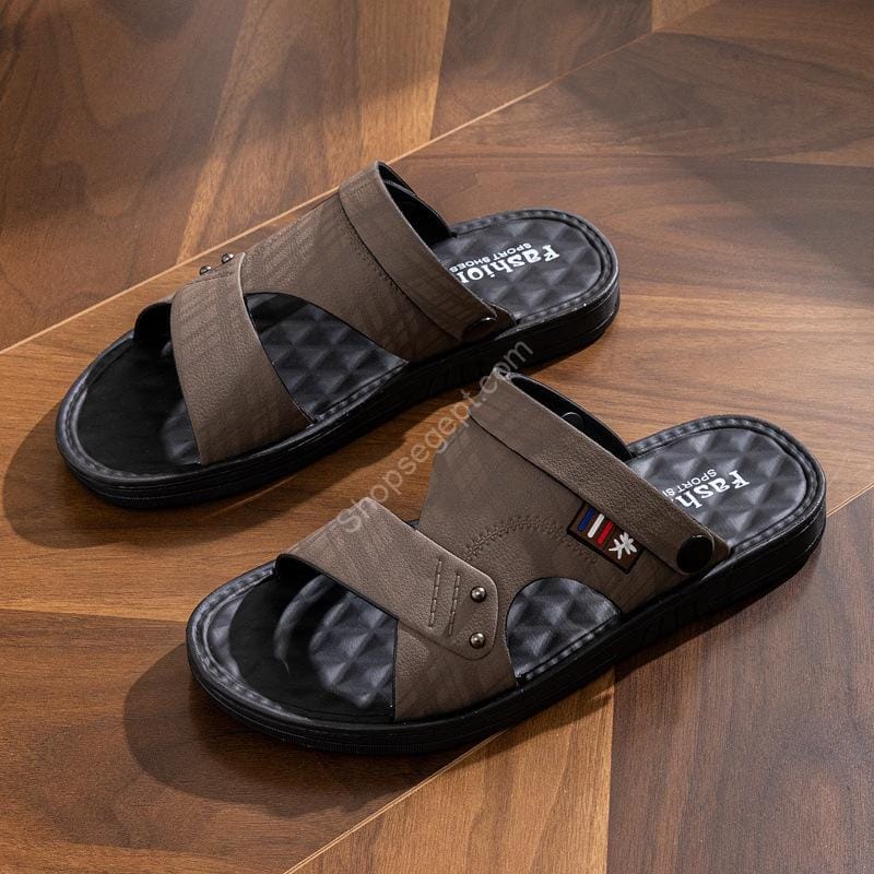 أحذية صندل مطاطية ناعمة مضادة للانزلاق ومقاومة للماء ومتينة للاستخدام المزدوج للرجال - الصورة 3