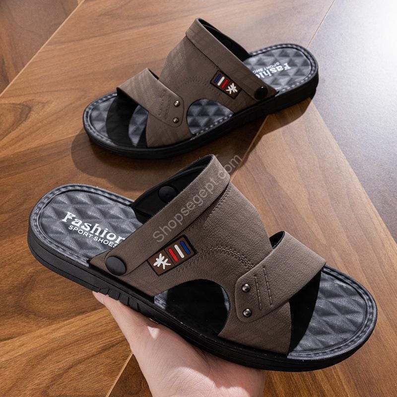 أحذية صندل مطاطية ناعمة مضادة للانزلاق ومقاومة للماء ومتينة للاستخدام المزدوج للرجال - الصورة 2