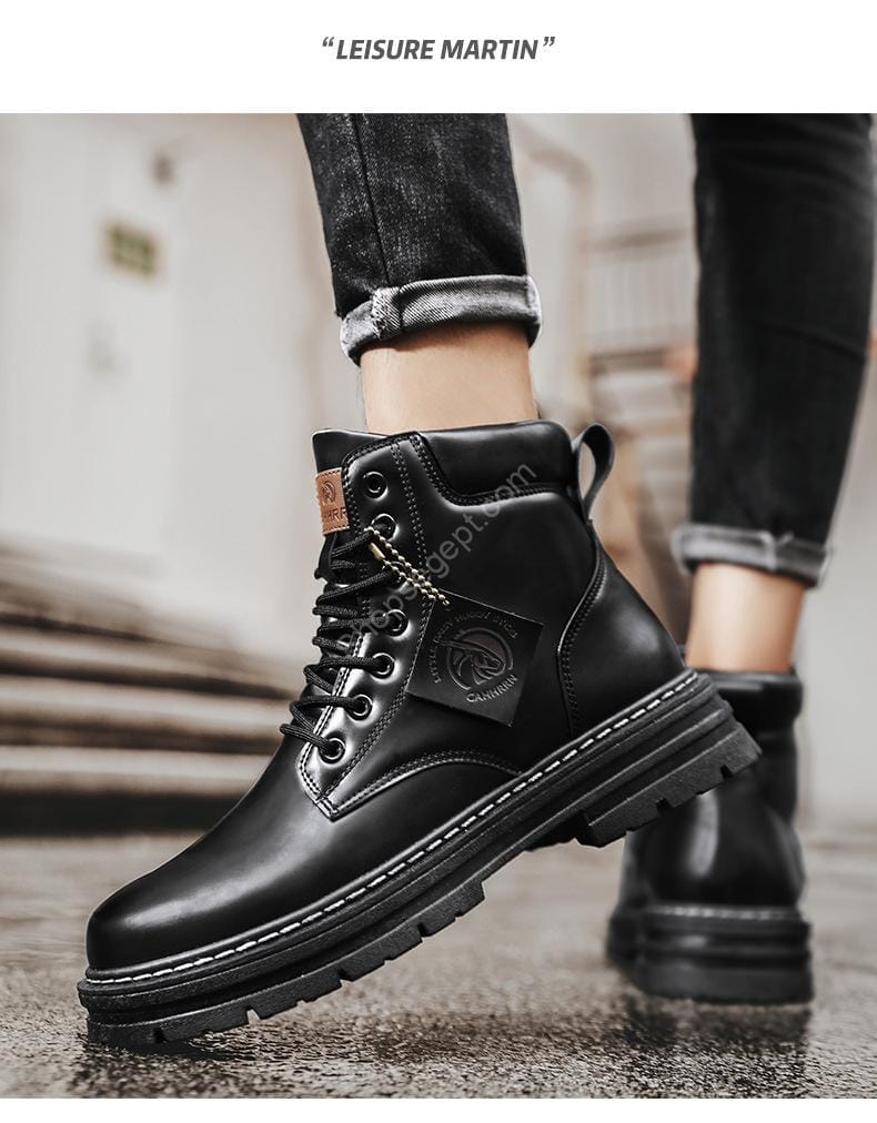 حذاء رجالي من الجلد العتيق مقاس كبير - الصورة 4