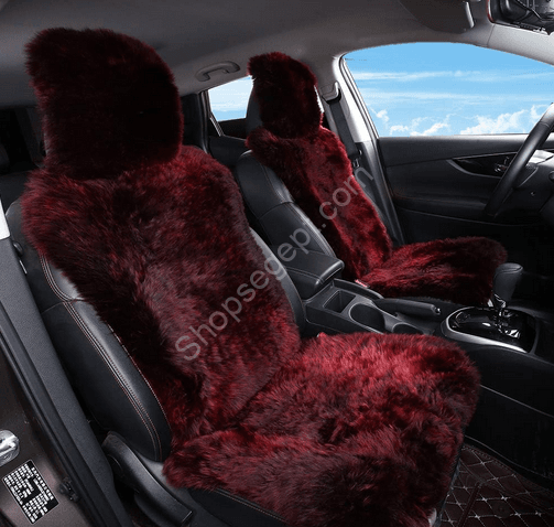 عراقة فرو كراسي السيارات باللون النبيتي