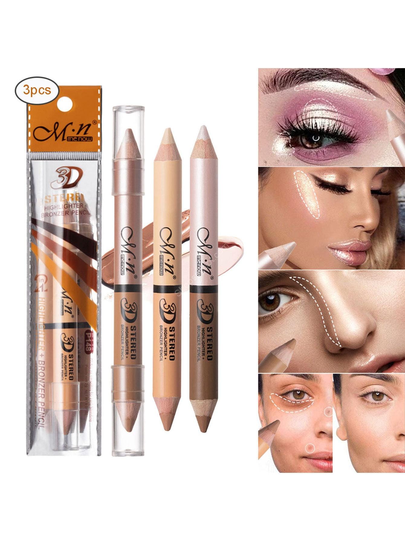 قلم بغطاء مزدوج الرأس بضربة واحدة، قلم خشبي شديد اللمعان