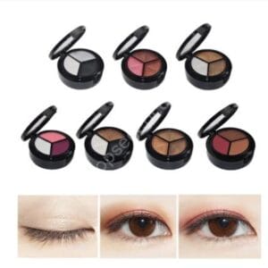 مرآة مع فرشاة ظلال العيون والمكياج.