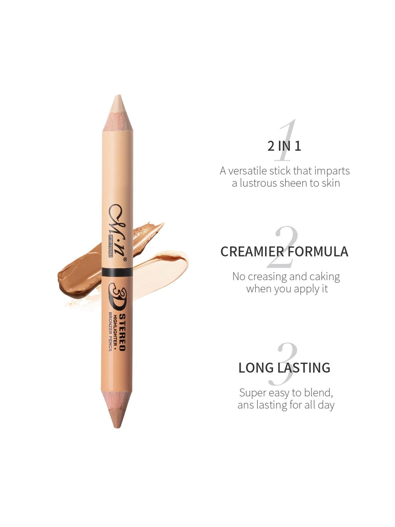 قلم بغطاء مزدوج الرأس بضربة واحدة، قلم خشبي شديد اللمعان - الصورة 9