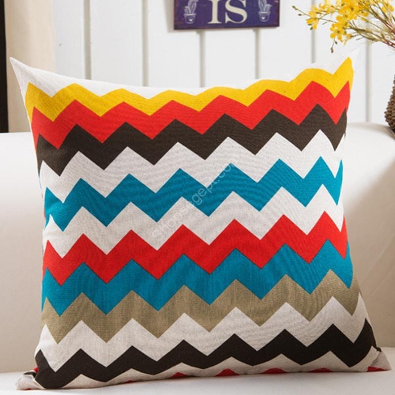 وسادة أريكة قطيفة هندسية باللونين الأسود والأصفر - الصورة 6