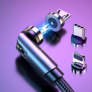 Essager تدوير كابل مغناطيسي 360 درجة USB نوع C كابل شحن شحن سريع شاحن مغناطيسي 540 تدوير مايكرو كابل مغناطيسي