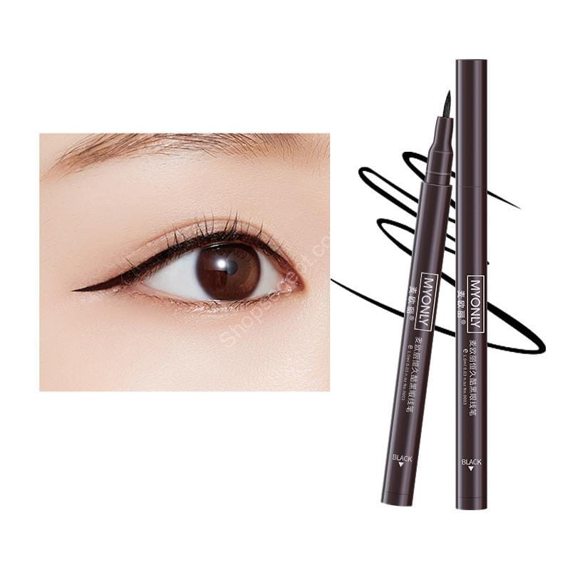 قلم كحل أسود رائع، أسود ساطع، طبيعي وغير قابل للتلطخ، قلم كحل سائل سريع الجفاف - الصورة 2