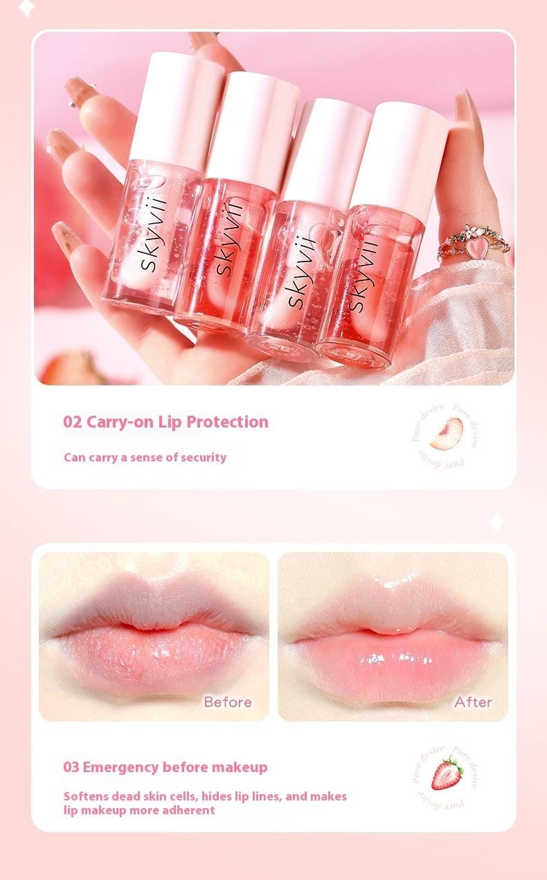 ملمع الشفاه بنكهة الفراولة، مضاد للتشققات، مرطب الشفاه المغذي والمرطب - الصورة 9