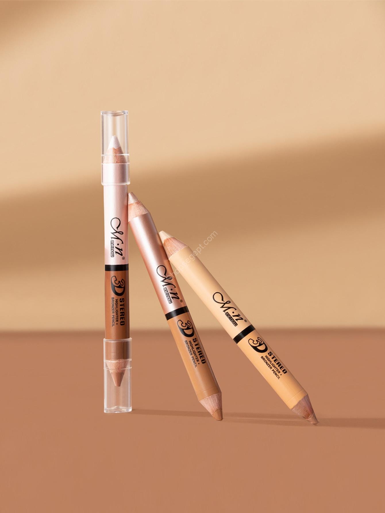 قلم بغطاء مزدوج الرأس بضربة واحدة، قلم خشبي شديد اللمعان - الصورة 4