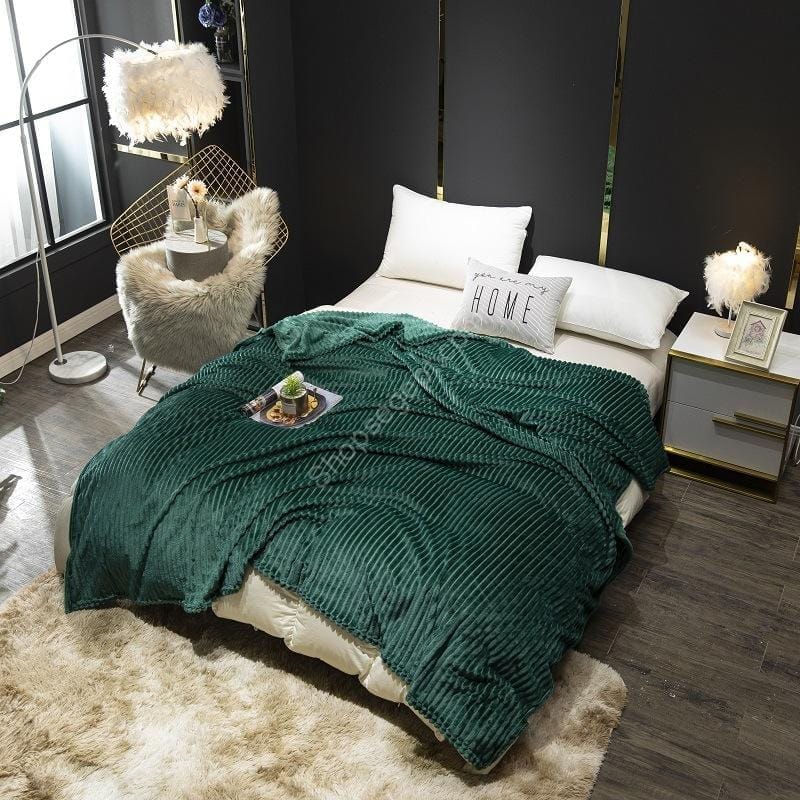 بطانية صوف لون نقي من الصوف المرجاني بطانية طبقة واحدة - الصورة 10