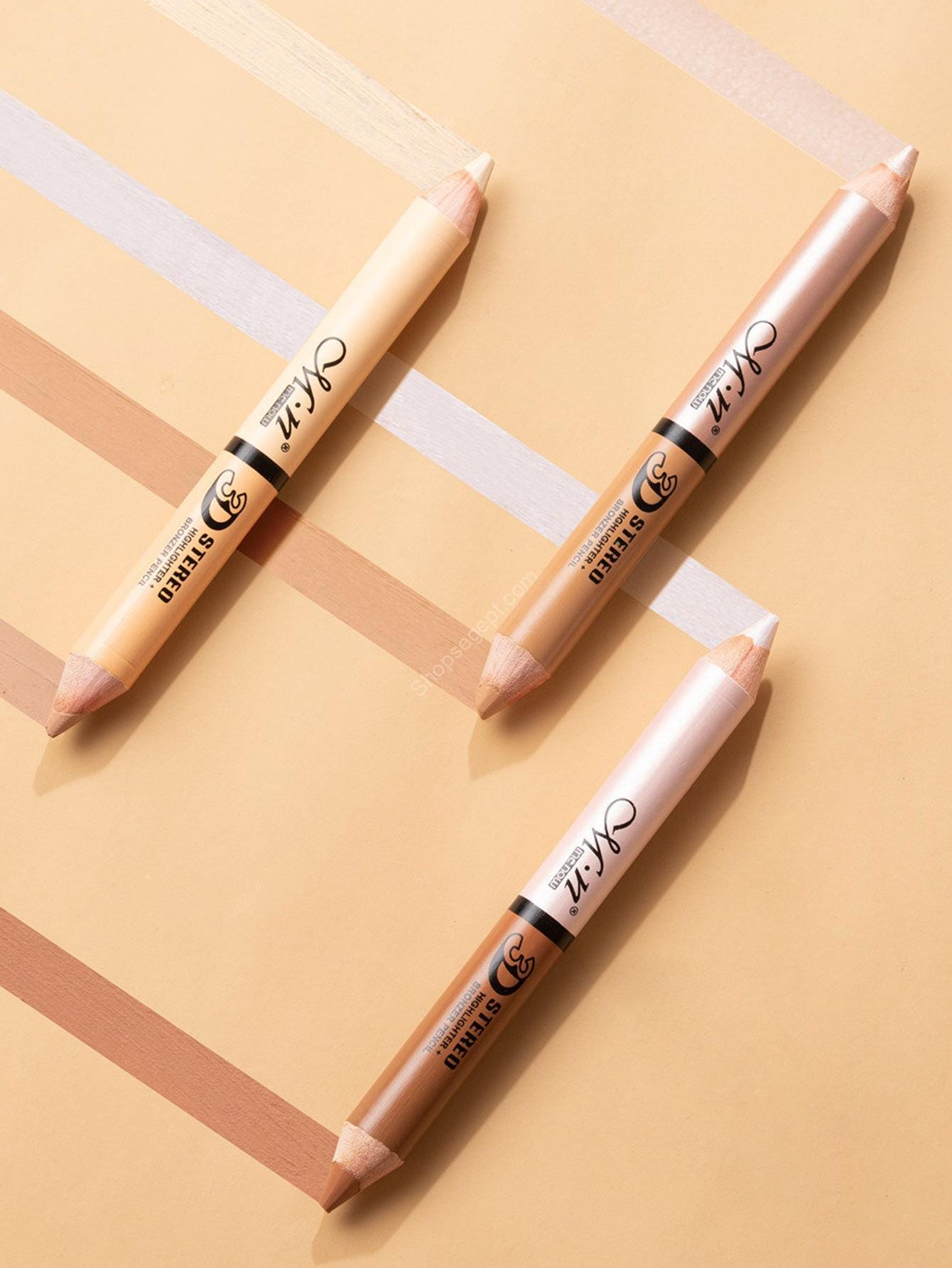 قلم بغطاء مزدوج الرأس بضربة واحدة، قلم خشبي شديد اللمعان - الصورة 6