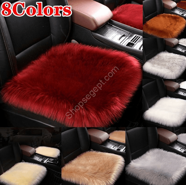 "مقاعد فرو مستورد لكرسي السيارة - 8 ألوان مختلفة (أبيض، أسود، أوف وايت، أحمر، بيج، رصاصي، أبيض في أسود)."