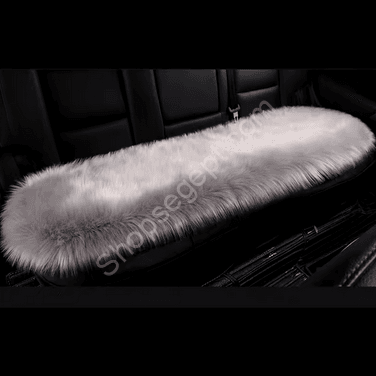 كنبة فرو مستورد لكرسي السيارة باللون الرصاصي - تصميم عصري وجميل.