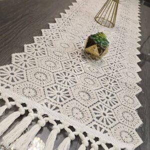 مفرش سفرة خامة البوهو بلون الأوف وايت – تصميم عصري وأنيق يضيف لمسة فاخرة لمائدتك في متاجر مصر.