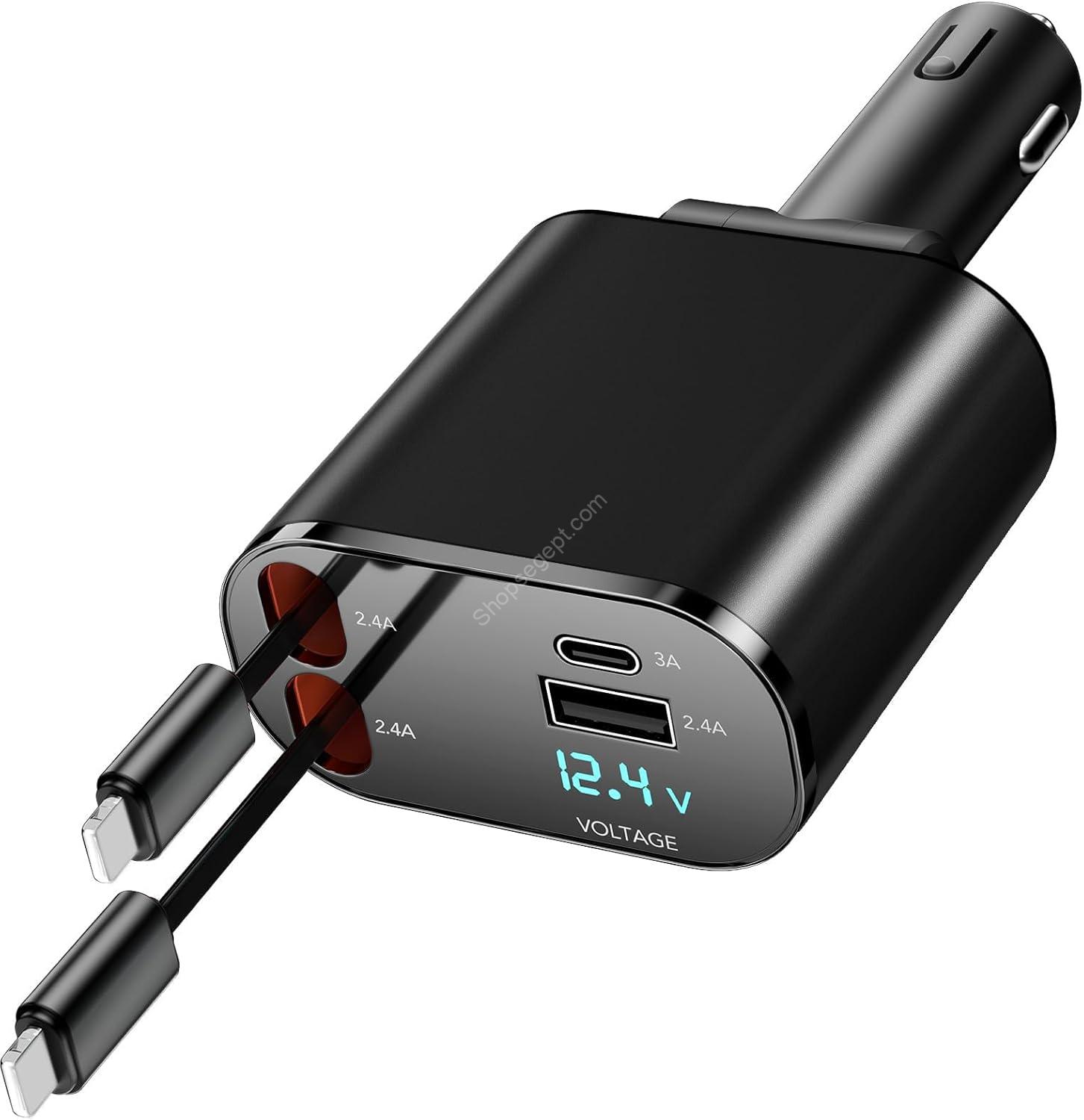 شاحن سيارة رباعي سحب تلقائي - الصورة 5