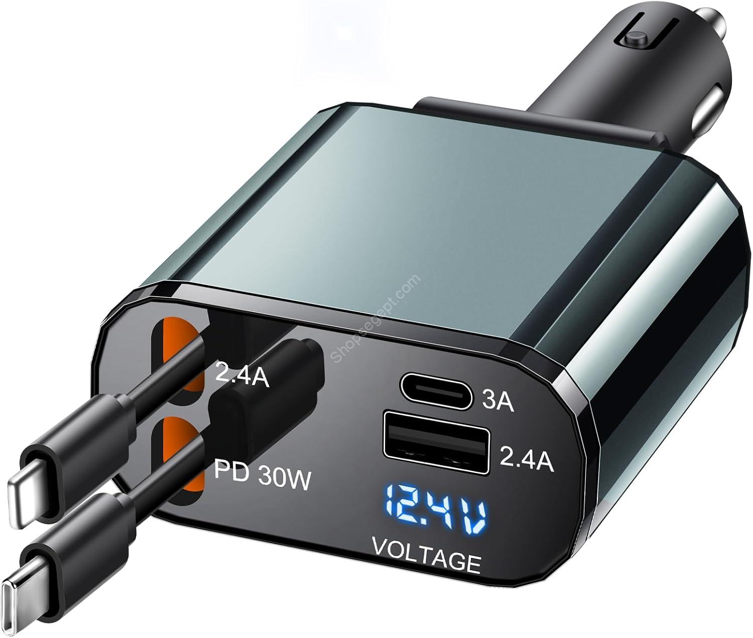 شاحن سيارة رباعي سحب تلقائي - الصورة 6