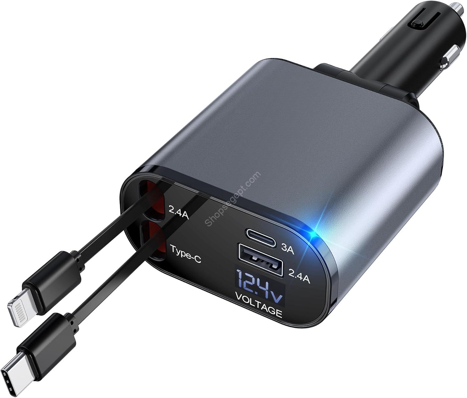 شاحن سيارة رباعي سحب تلقائي - الصورة 7