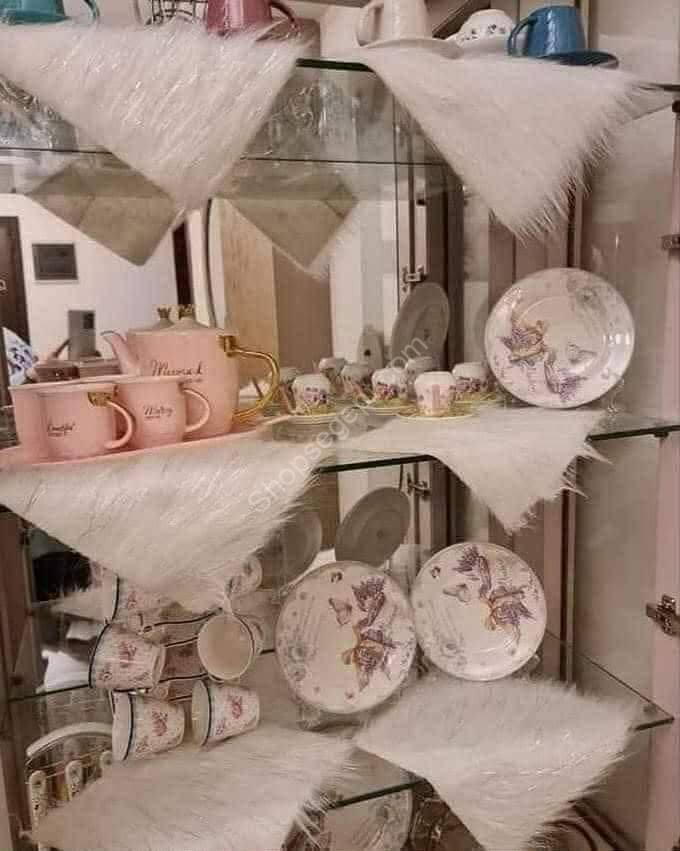 "مفروشات نيش أوف وايت 6 قطع فرو ناعم للديكور الداخلي"